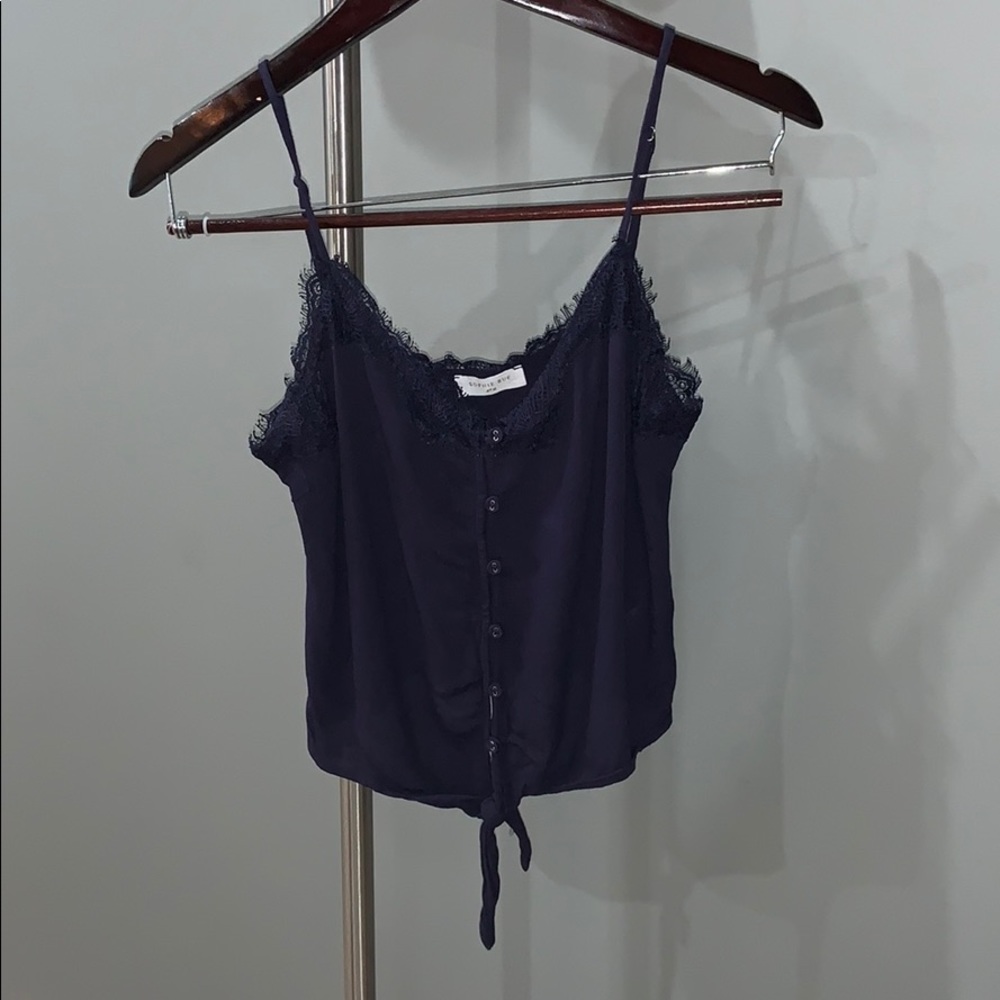 Sophie Rue navy tank crop top w/ adjustable straps